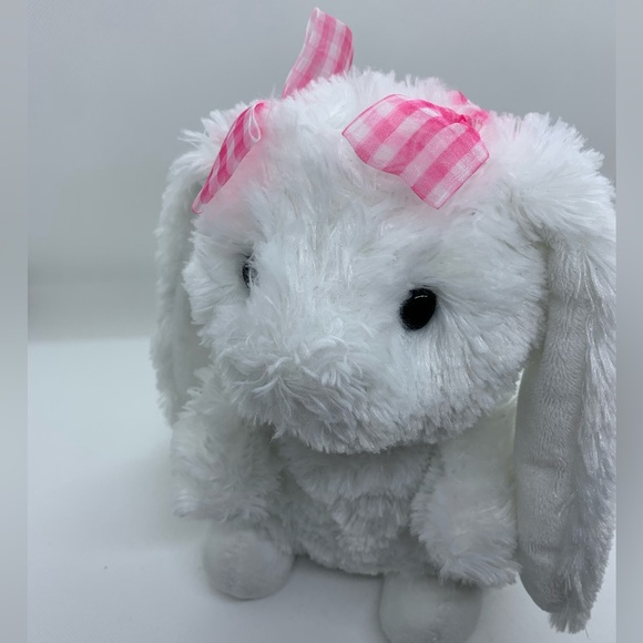 AURORA White Bunny With Pink Bows - Picture 5 of 10